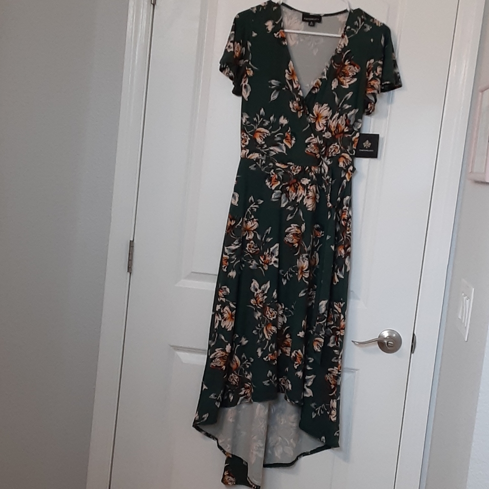 Irene Faux Wrap Brushed Knit Maxi Dress